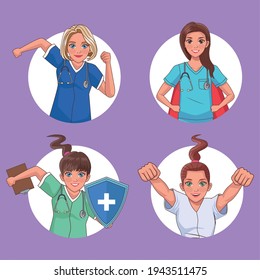four heros doctors staff characters