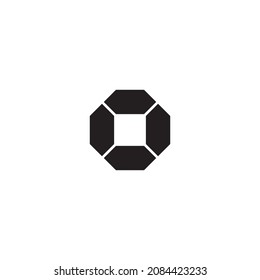 
four hexagons letter O simple symbol logo vector
