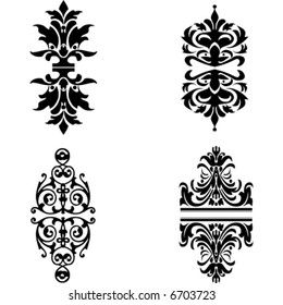 Four High Detailed Ornate Design Elements