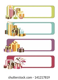 Four horizontal celebration banners