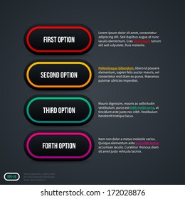 Four horizontal options. EPS10.