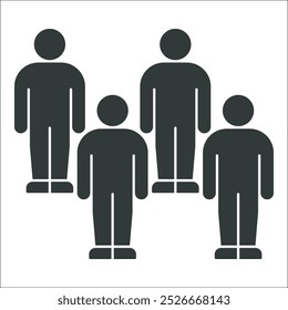 Four Human Figures in Staggered Team Formation