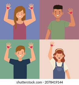 four human rights activists characters