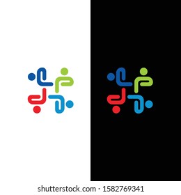 four human synergy logo vector
