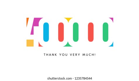 Four hundred thousand subscribers baner. Colorful logo for anniversary day.