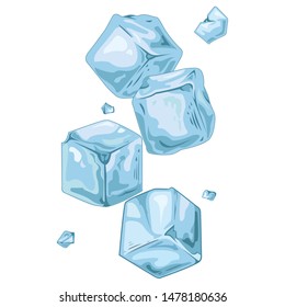 Four  ice cube - illustration