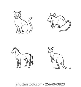 four icon set on white background 