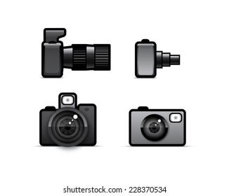 Four icons of photo camera