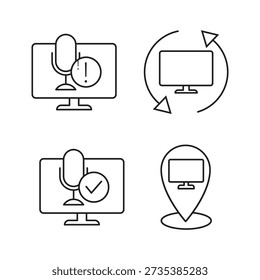 Four icons showing mic errors and gps tracking