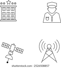 Four icons vector design illustration