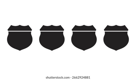 Four identical highway route shields arranged in a horizontal line silhouette