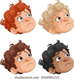 Four illustrated children showing puzzled expressions