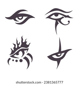 Four images of eye symbols