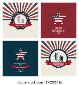 Four Independence day backgrounds with special objects