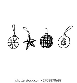 Quatro ilustrações individuais de bolha, desenhadas à mão em preto e cinza.