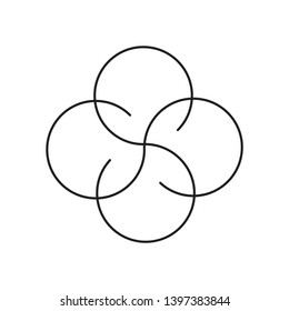 four, infinity, earth symbol, vector, black outline