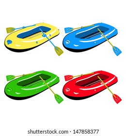 Four  inflatable boats 
