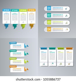 Four infographic options. Business and marketing plan vector.