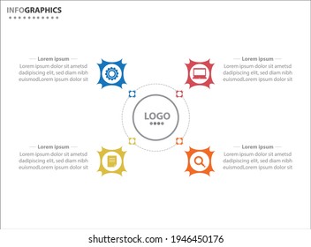 Cuatro elementos de infografía. Ilustración vectorial. Plantilla de negocio de vectores para presentación. Línea de tiempo con opción 4. 
Plantilla de diseño de etiquetas de vectores Infográficos con iconos y 4 opciones o pasos.