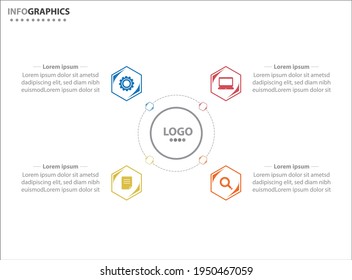 Cuatro elementos de infografía. Ilustración vectorial. Plantilla de negocio de vectores para presentación. Línea de tiempo con opción 4. 
Plantilla de diseño de etiquetas de vectores Infográficos con iconos y 4 opciones o pasos.