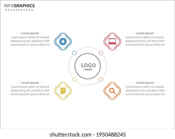 Cuatro elementos de infografía. Ilustración vectorial. Plantilla de negocio de vectores para presentación. Línea de tiempo con opción 4. 
Plantilla de diseño de etiquetas de vectores Infográficos con iconos y 4 opciones o pasos.