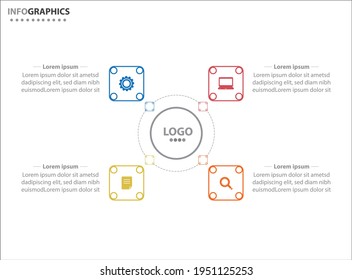 Four infographics element. Vector illustration. Vector business template for presentation. Timeline with 4 option. 
Vector Infographic label design template with icons and 4 options or steps.