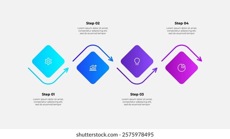 Four infographics hexagons. Template for business presentation. Vector infochart design illustration with 4 options. Process diagram.