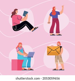 four innovative women group characters