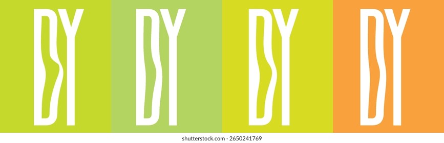 Quatro ocorrências das letras DY em branco são exibidas em um plano de fundo .