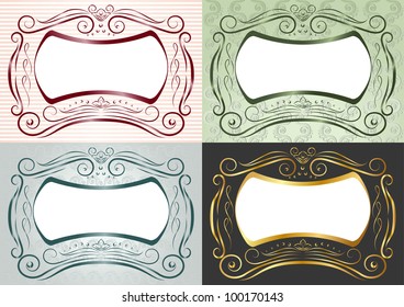 Four inwrought frames in antique style. Horizontal