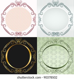 Four inwrought frames in antique style. Round
