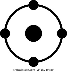 Four ion or electron logo illustration. Total 4 ion or electron count. Black and white vector illustration.