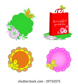 Four isolated frames on a white background