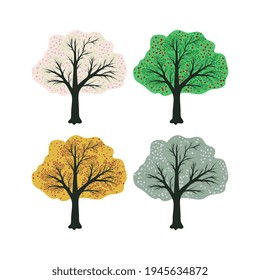 Four isolated vector trees set