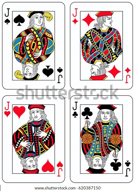 Four Jacks Figures Inspired By Playing Stock Vector (Royalty Free ...