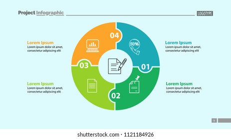 Four jigsaw puzzle elements diagram template. Business data. Graph, chart, design. Creative concept for infographic, report. Can be used for topics like statistics, analytics, workflow