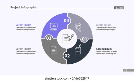 Four jigsaw puzzle elements diagram template. Business data. Graph, chart, design. Creative concept for infographic, report. Can be used for topics like statistics, analytics, workflow