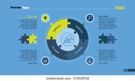 Four Jigsaw Puzzle Elements Slide Template