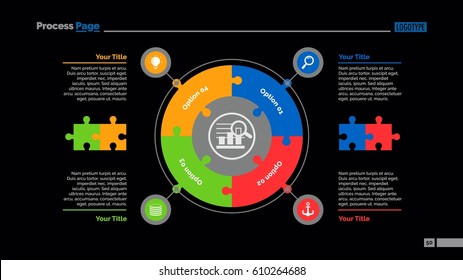 Four Jigsaw Puzzle Elements Slide Template