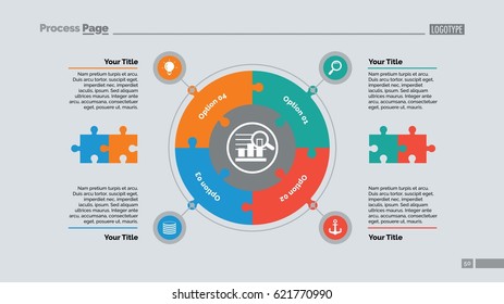 Four Jigsaw Puzzle Elements Slide Template