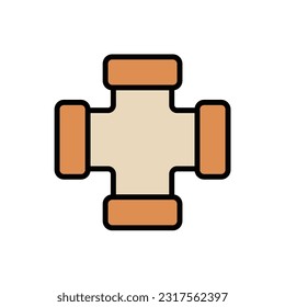 Four Joint Pipe Icon Vector Illutration