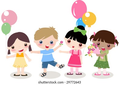four kids