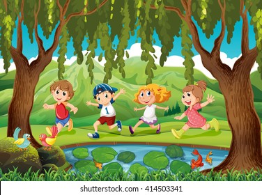 15,086 Kids running in forest Images, Stock Photos & Vectors | Shutterstock