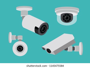 Four kind of CCTV cameras.