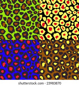 four kind of leopard texture