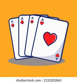 four kind of playing cards flat design vector