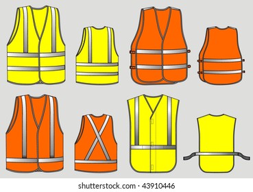 Four kinds of alarm waistcoats with reflective strips