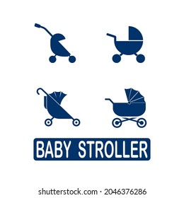 four kinds of logo design stroller icon vector illustration