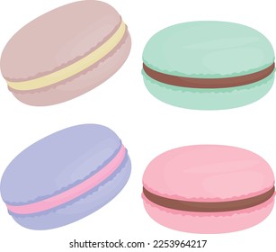 four kinds of macarons set