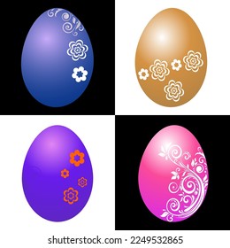 four kinds of painted easter eggs